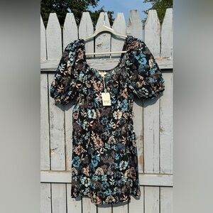 NEW A.N.A DRESS WOMENS SMALL MADELINE FLORA PUFF SLEEVE BOHO ROMANTIC LOVE DATE